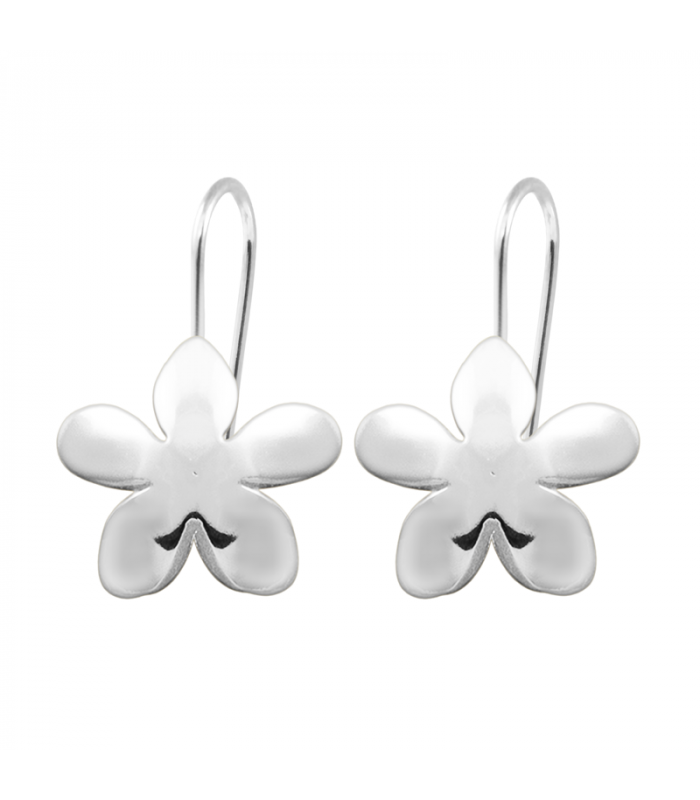 Pendientes flor en plata