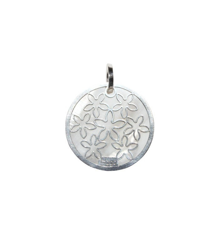 Jasmine pendant with mother of pearl in silver | Typical Malaga pendant.