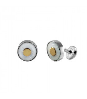 Nacre cufflinks in gold