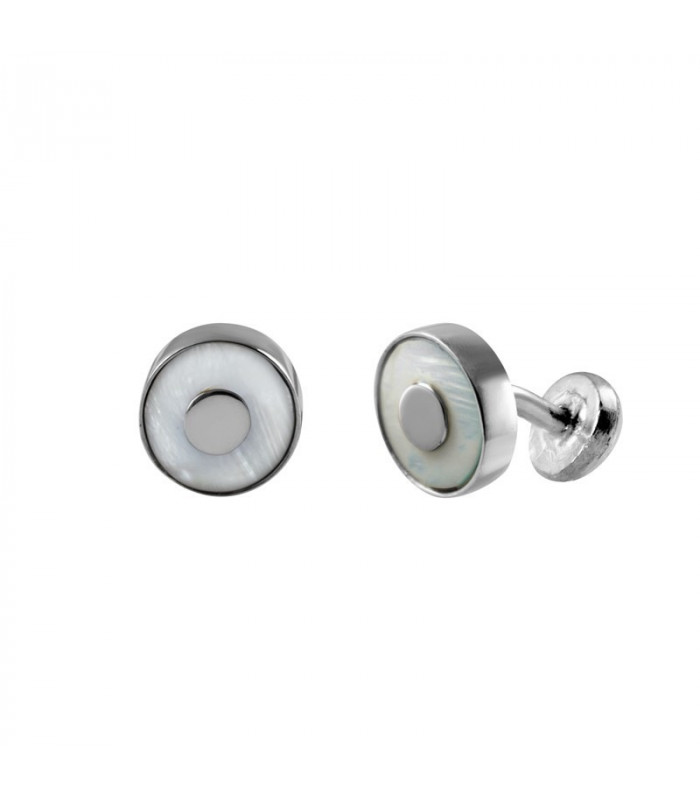 Mother of pearl cufflinks in silver