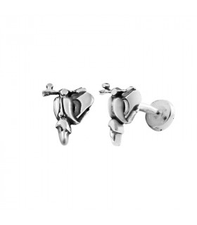 Motorcycle cufflinks in silver