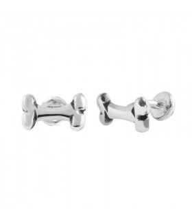 Silver bone cufflinks