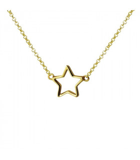 Golden profile star necklace