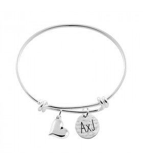 ▷ Silver and heart knot bracelet, with personalized medals with names.