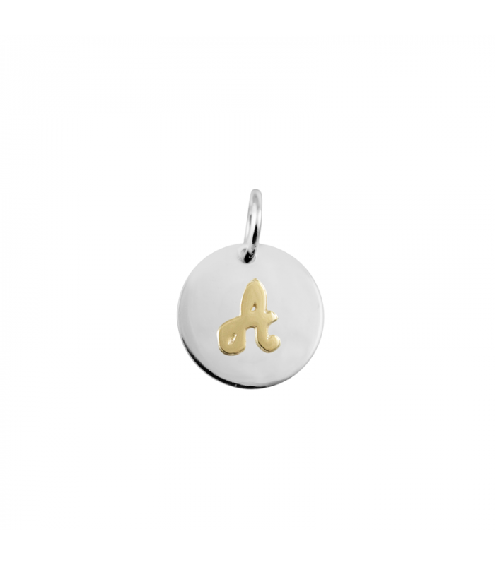 Personalized gold and silver initial pendant | Hago