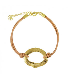 Pulsera de cuero círculo cera