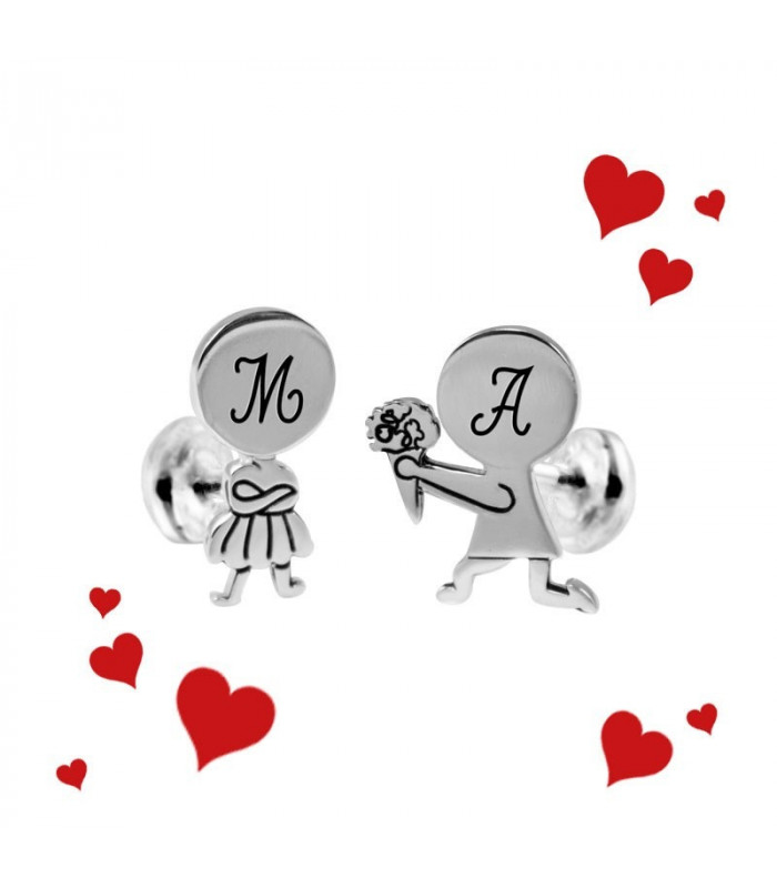 Cufflinks for bride and groom in silver