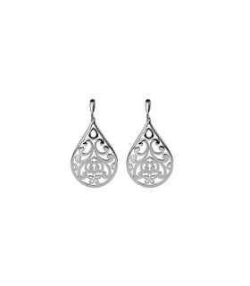 Silver teardrop earrings with openwork