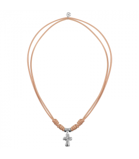 Leather cord with cross asymmetrical Halo