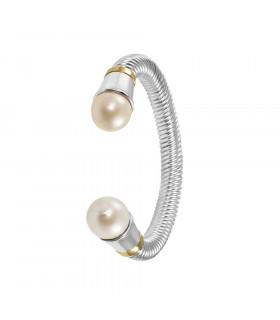 Torques Bracelet with Pearl