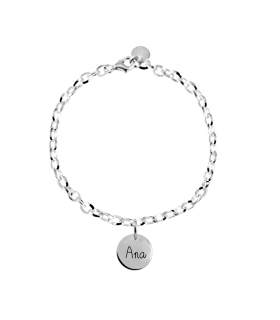 Pulsera de plata medallas Slim con circonita