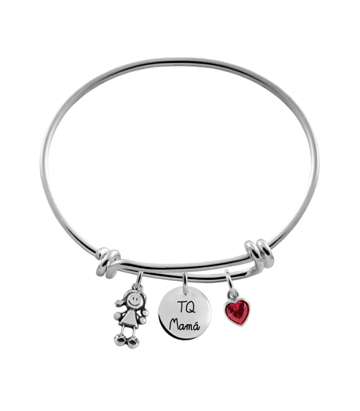 Knot bracelet TQ mamá with heart zirconia