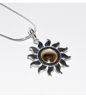 Sun pendant in silver and gold