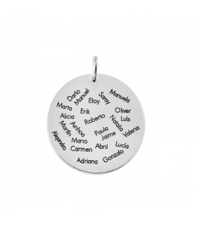 Silver pendant with names