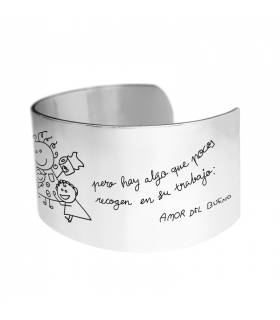 Silver personalized teacher bracelet | Hago