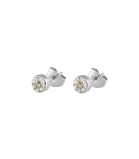 Round zirconia earrings