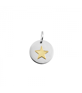 Silver pendant with gold figure 15mm