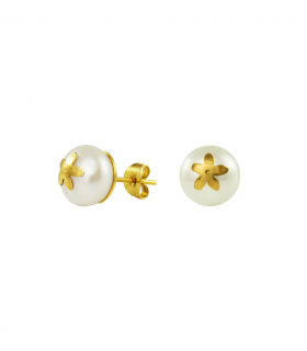 Gold earrings with jasmine