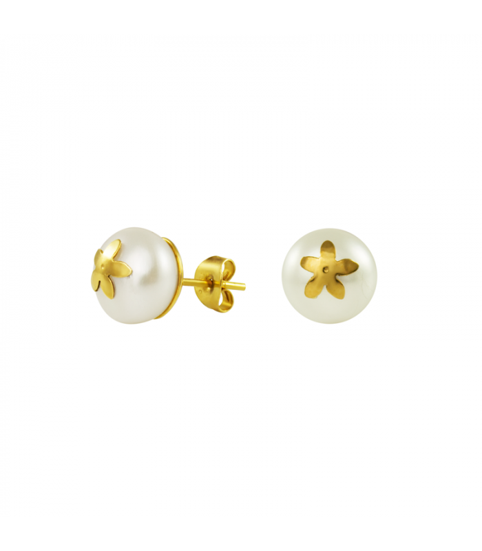 Gold earrings with jasmine