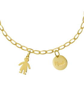 Pulsera personalizada niño oro