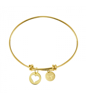 Gold knots bracelet with drawing medal