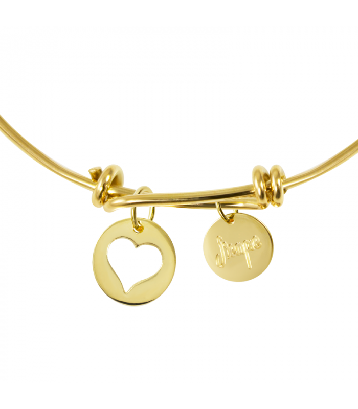 Gold knots bracelet with drawing medal