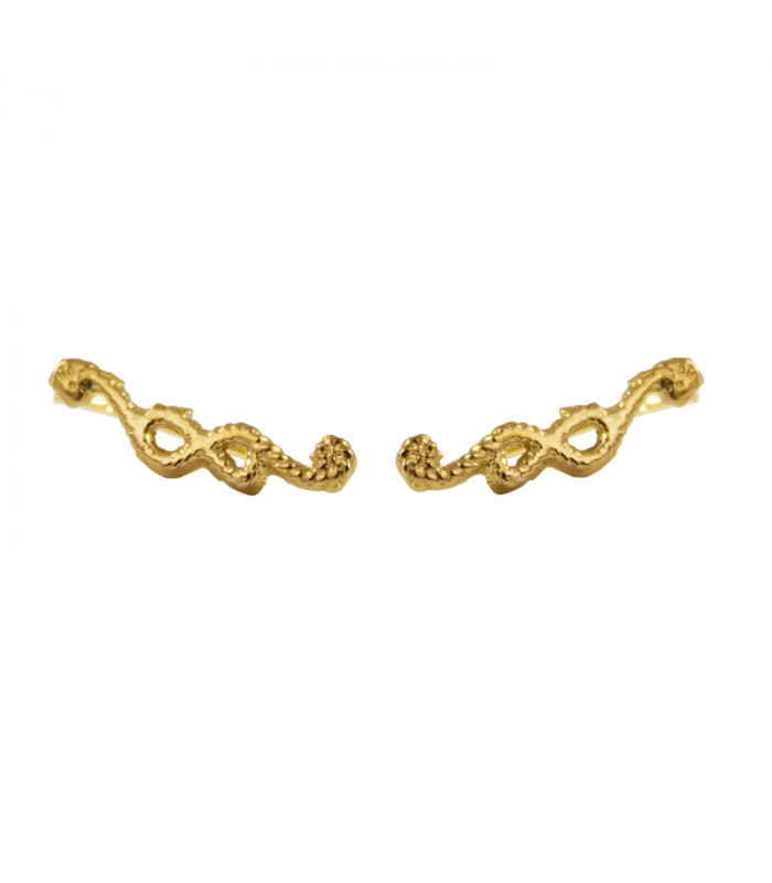 Gold plated rope climbing earring