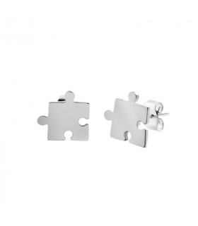 Silver puzzle earring