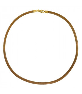 Gold plated camel leather cord