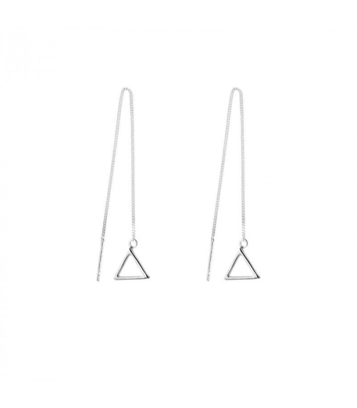 Silver triangle earring