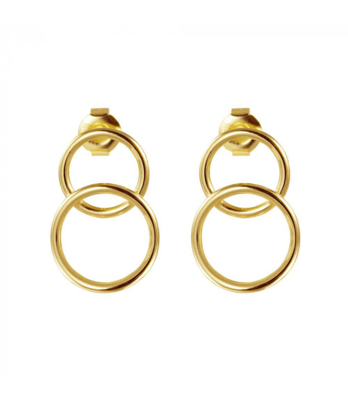 Pendientes aros doble dorado