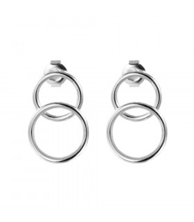 Pendientes aros dobles en plata