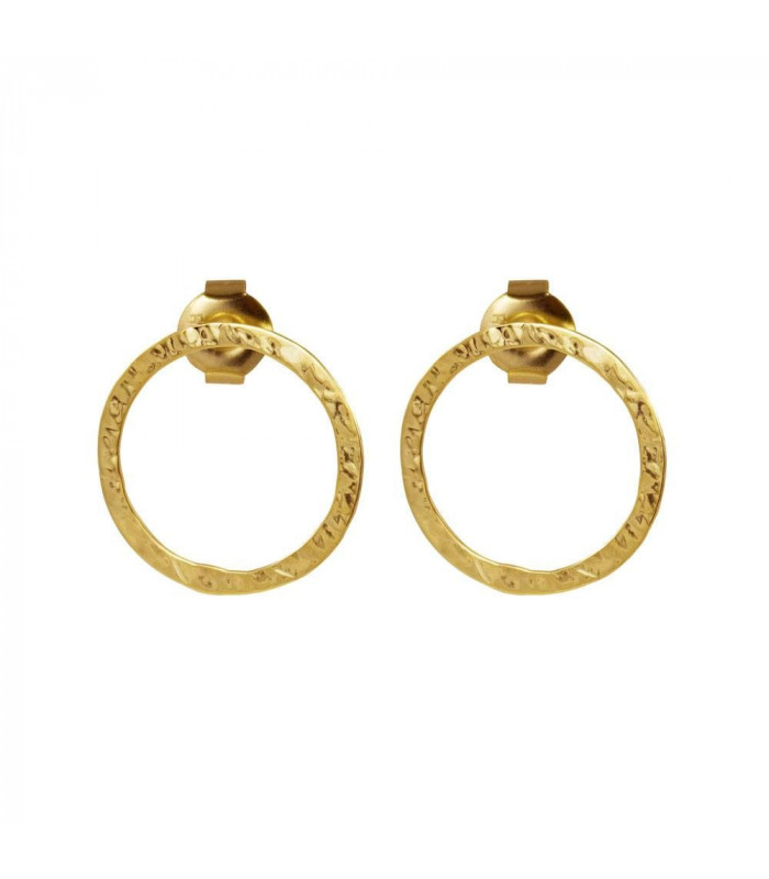 Essential martelé earrings | Irregular finish handmade hoops