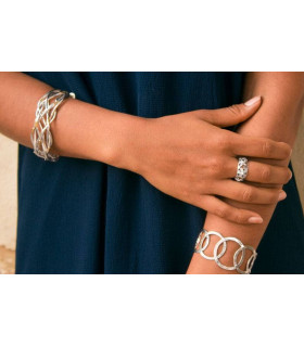 Silver hoop bracelets for women