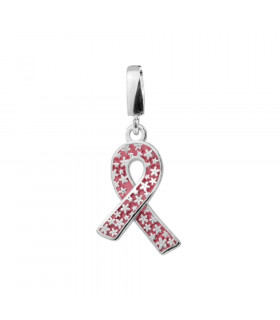 Silver bow pendant against cancer