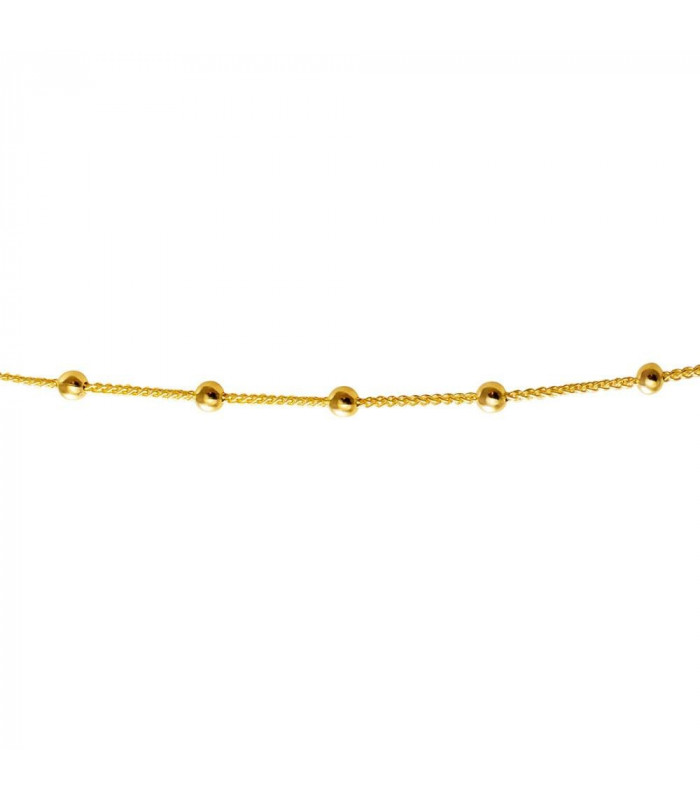 Herringbone pattern golden chain with little balls