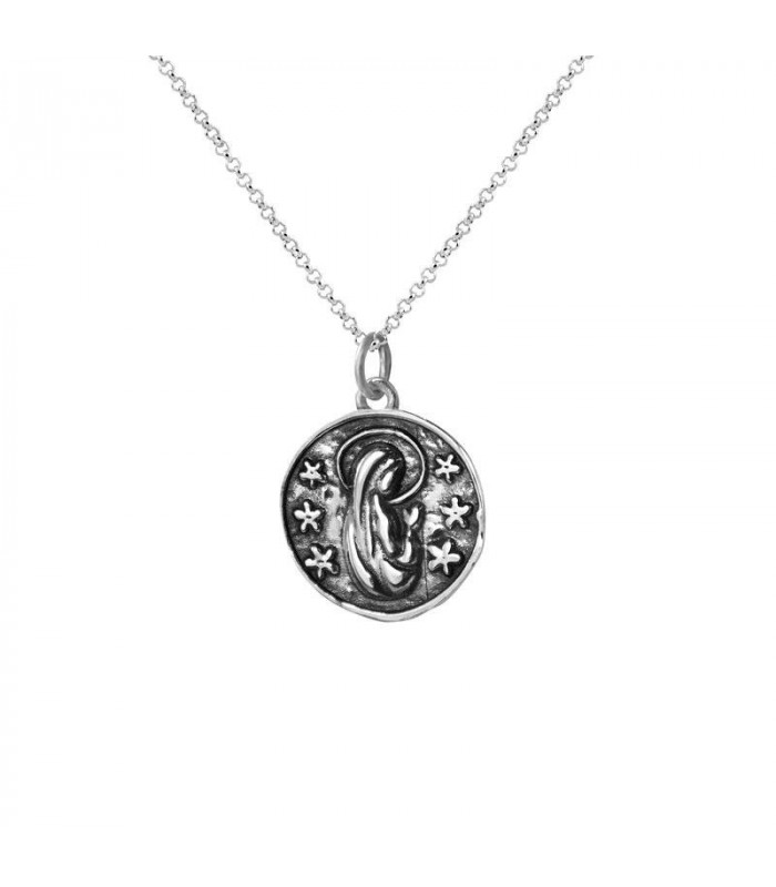 Virgin Mary silver necklace