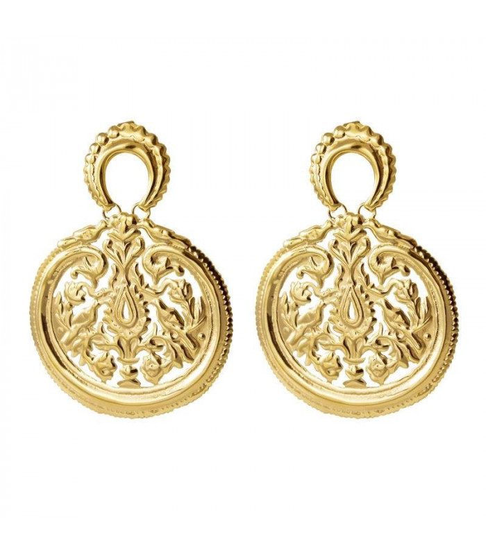 Kala earrings in silver | Baroque style earrings in gold