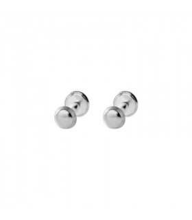 Silver ball baby earring