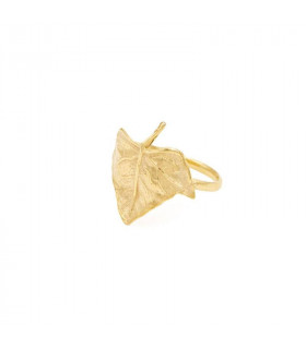 Golden autumn leaf ring