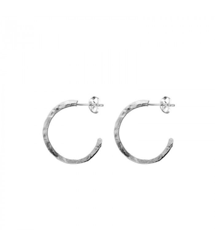 Small hammered hoop earrings