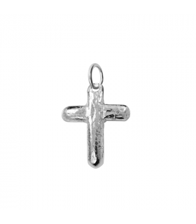 Rough cross pendant in silver