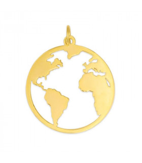 Golden world ball pendant