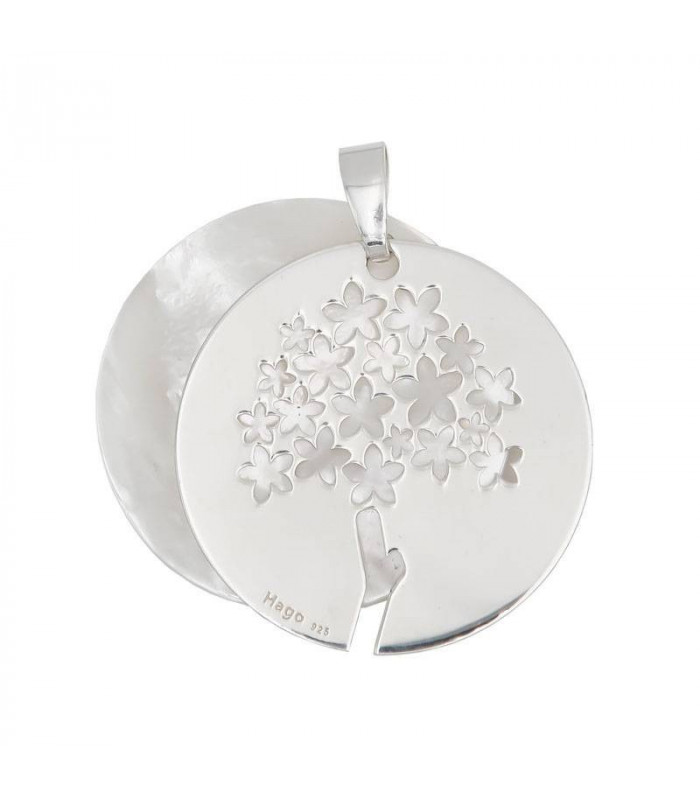 Mother-of-pearl pendant with silver biznaga | Hago