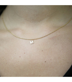 6mm gold initial pendant