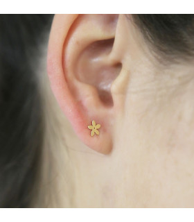 Earrings for girls with jasmine in gold