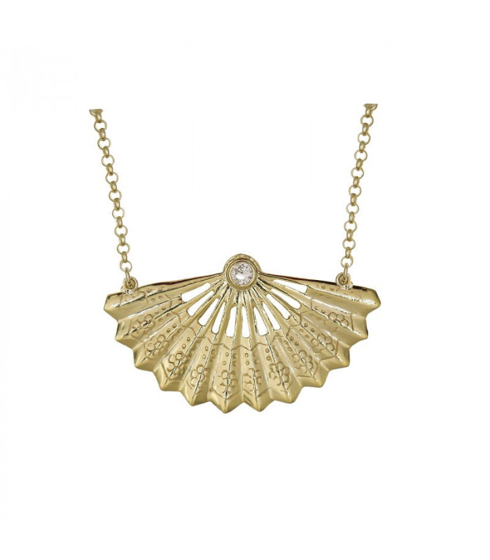 Gold plated fan choker | Hago Jewelry