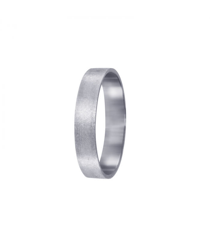 Flat wedding ring white gold.