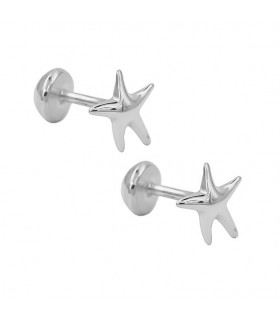 Silver starfish cufflinks.