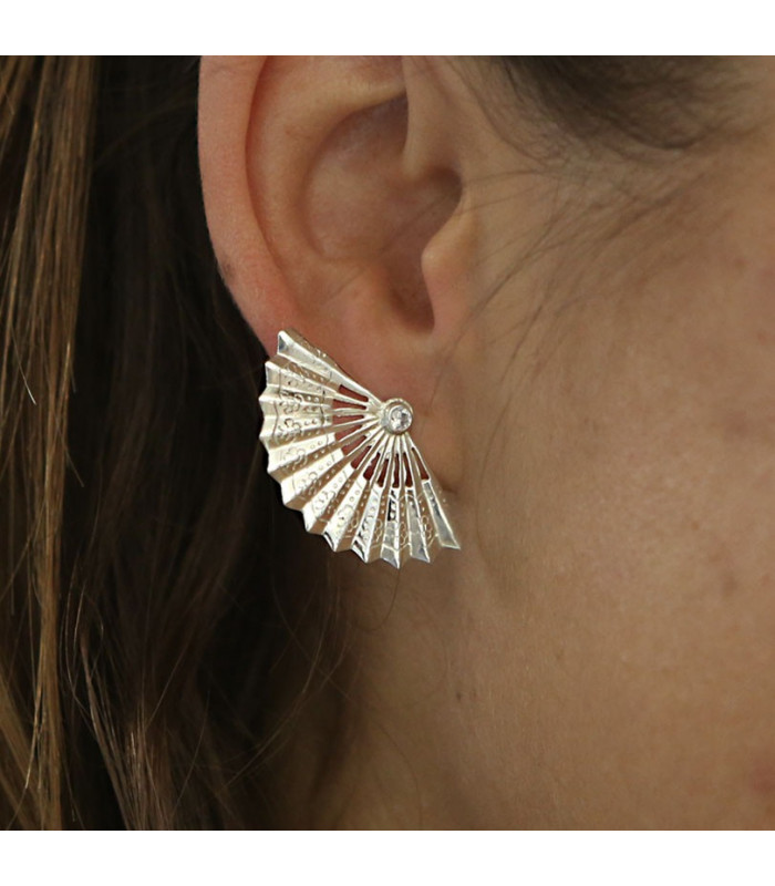 Silver earrings fans